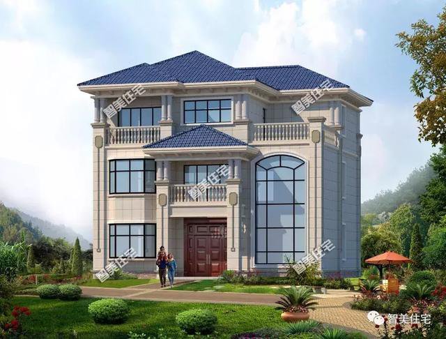 三層簡歐房子設(shè)計(jì)方案圖，不錯(cuò)的民房設(shè)計(jì)，占地120平-130平方米