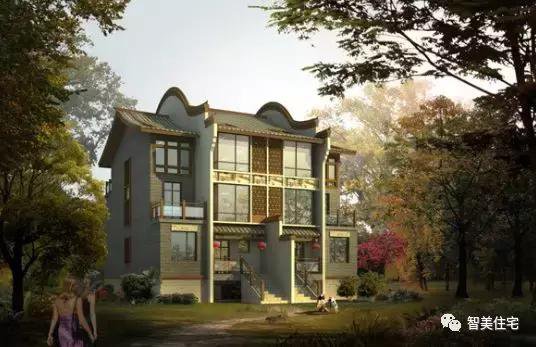 幾款徽派風(fēng)格別墅效果圖片，白墻灰瓦馬頭墻