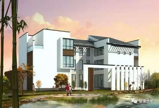 幾款徽派風(fēng)格別墅效果圖片，白墻灰瓦馬頭墻