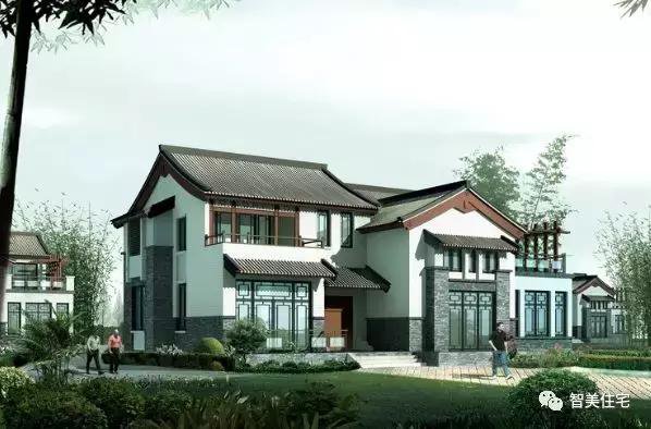 幾款徽派風(fēng)格別墅效果圖片，白墻灰瓦馬頭墻