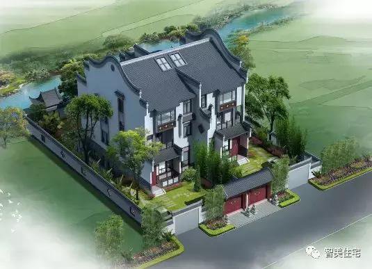 幾款徽派風(fēng)格別墅效果圖片，白墻灰瓦馬頭墻