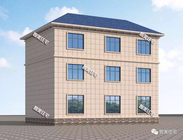 14.6×12.3米三層別墅效果圖片，帶堂屋設(shè)計(jì)