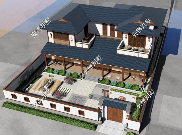 2款庭院式別墅設(shè)計(jì)方案及圖片，這樣建造漂亮的合院別墅