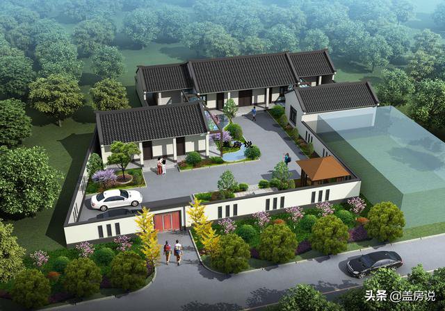 一層中式花園仿古住宅效果圖片和戶型圖，中國傳統(tǒng)精髓