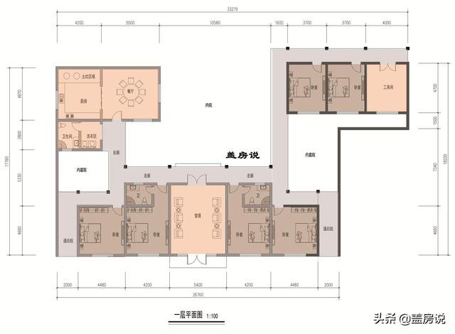 一層中式花園仿古住宅效果圖片和戶型圖，中國傳統(tǒng)精髓