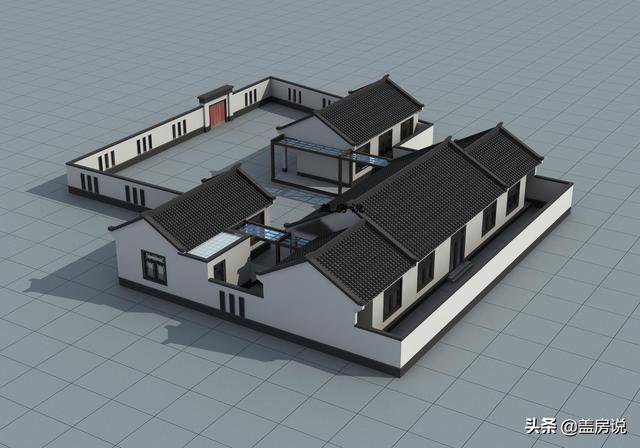 一層中式花園仿古住宅效果圖片和戶型圖，中國傳統(tǒng)精髓