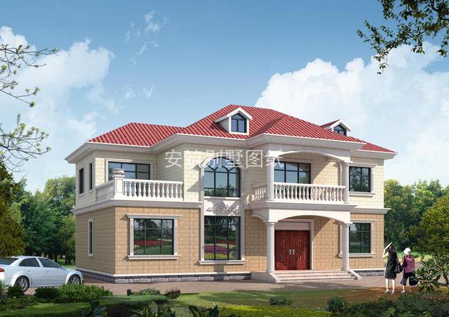 16.1米×9.7米兩層農(nóng)村民房設(shè)計，帶個小露臺