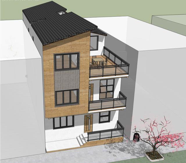 開(kāi)間7.8米民房設(shè)計(jì)，一層還設(shè)計(jì)上了商鋪，商住兩用