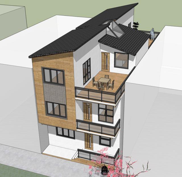 開(kāi)間7.8米民房設(shè)計(jì)，一層還設(shè)計(jì)上了商鋪，商住兩用