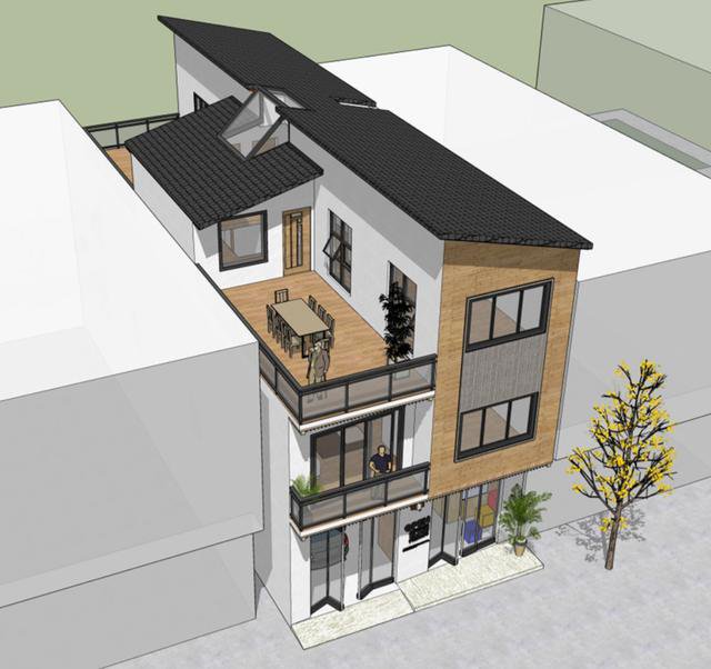 開(kāi)間7.8米民房設(shè)計(jì)，一層還設(shè)計(jì)上了商鋪，商住兩用