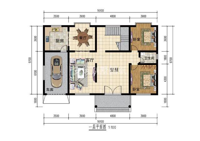 帶車(chē)庫(kù)的2層民房設(shè)計(jì)圖，現(xiàn)在農(nóng)村家家戶(hù)戶(hù)有車(chē)了