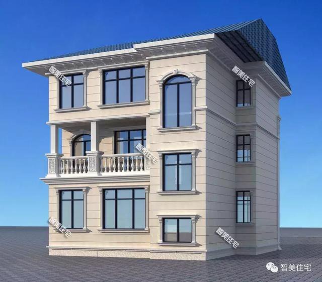 鄉(xiāng)村9.8×11.2米自建住宅方案戶型圖，配色適合農(nóng)村