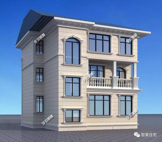 鄉(xiāng)村9.8×11.2米自建住宅方案戶型圖，配色適合農(nóng)村