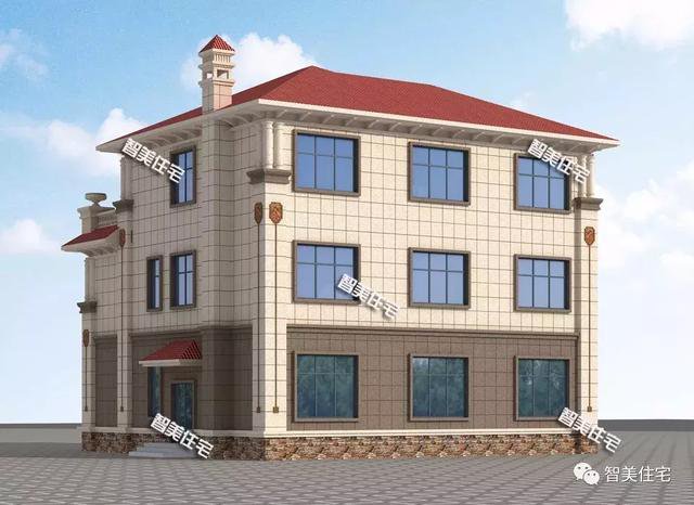 180平方米三層復(fù)式歐式高端住宅設(shè)計(jì)戶型圖，外觀很漂亮