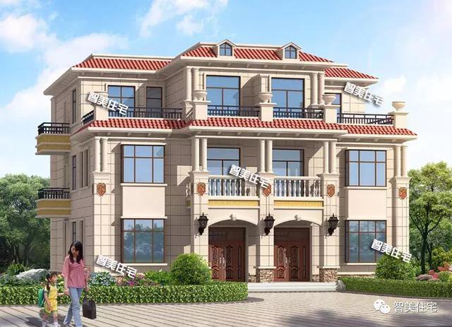 16×16.8米三層兄弟雙拼自建房，平頂設(shè)計(jì)戶(hù)型