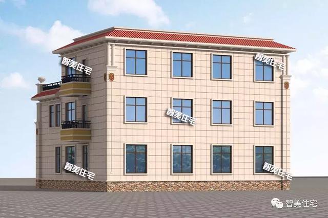 16×16.8米三層兄弟雙拼自建房，平頂設(shè)計(jì)戶(hù)型