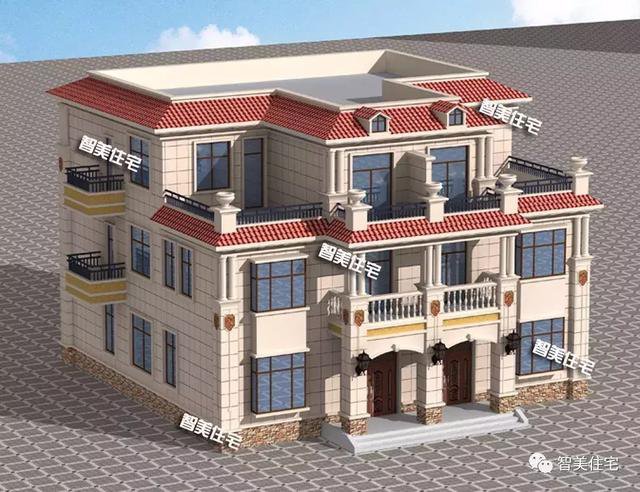 16×16.8米三層兄弟雙拼自建房，平頂設(shè)計(jì)戶(hù)型