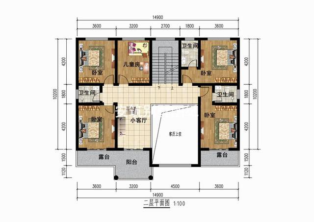 開間15米帶車庫(kù)的二層簡(jiǎn)單樓房戶型圖，簡(jiǎn)歐風(fēng)格
