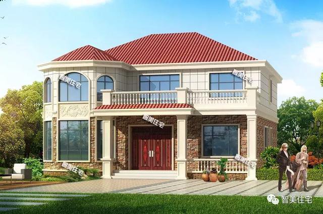 14.2×12.8米二層新民居設計圖，河南客戶私人定制