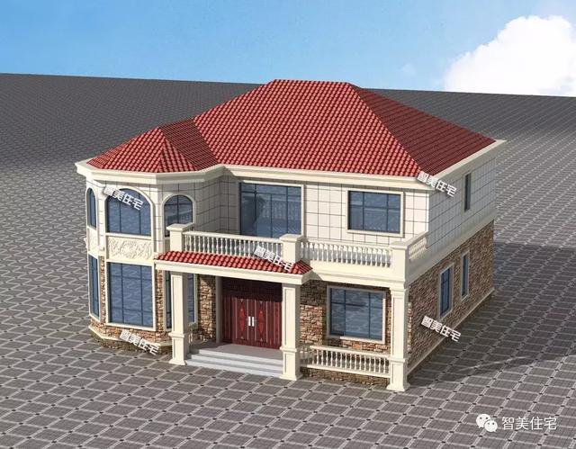 14.2×12.8米二層新民居設計圖，河南客戶私人定制