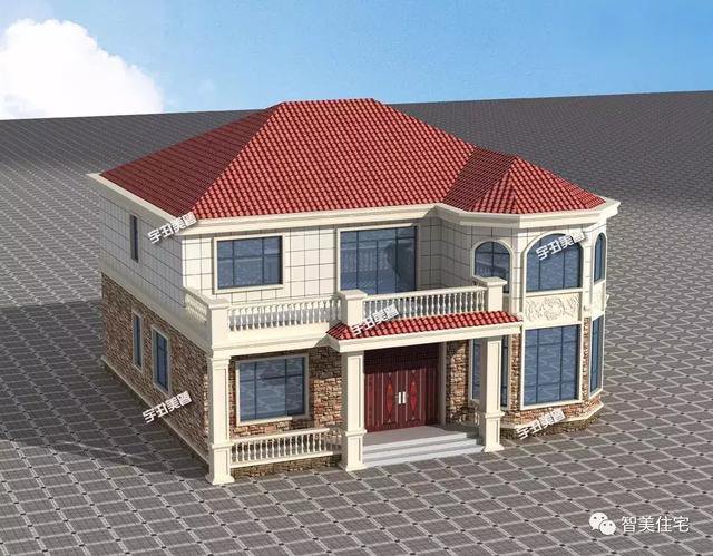 14.2×12.8米二層新民居設計圖，河南客戶私人定制