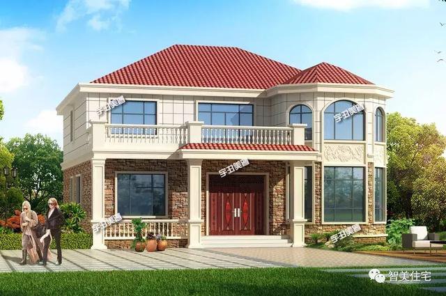 14.2×12.8米二層新民居設計圖，河南客戶私人定制