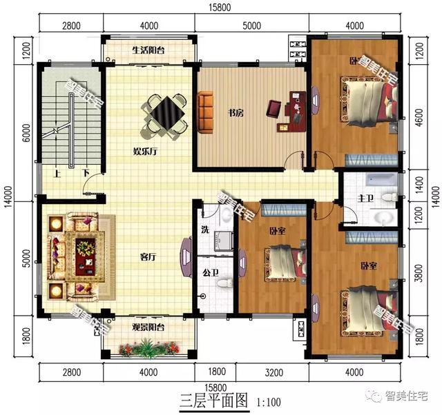 15.8×12.8米農村四層民房設計，外觀超大氣