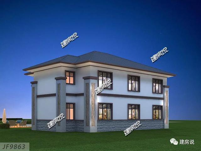 開(kāi)間16.5米進(jìn)深14米二層新中式別墅圖，回村建一棟高大上別墅