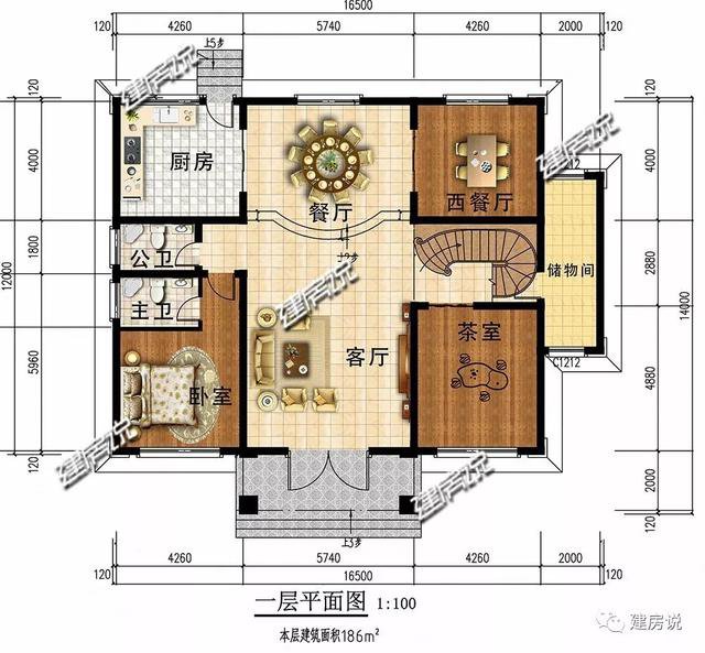 開(kāi)間16.5米進(jìn)深14米二層新中式別墅圖，回村建一棟高大上別墅