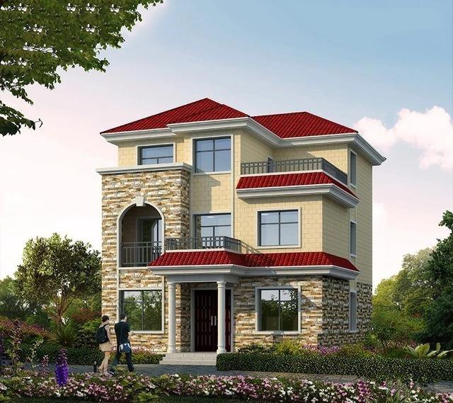 27萬(wàn)三層簡(jiǎn)歐農(nóng)村民宅戶型圖，農(nóng)村建這個(gè)戶型的很多