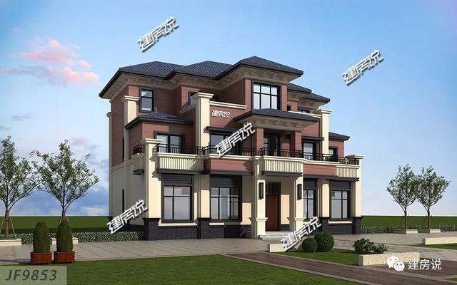 開(kāi)間16米進(jìn)深12歐式高端三層住宅戶型圖，看到的人都羨慕