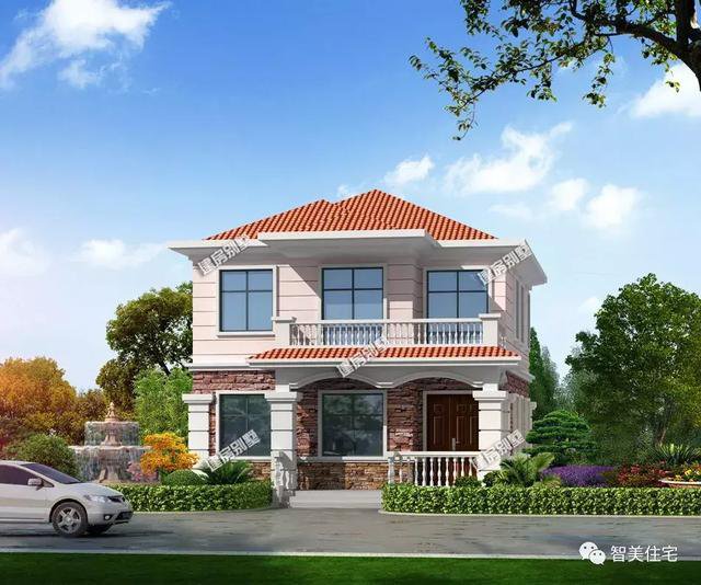 15萬(wàn)主體的二層小面寬新農(nóng)村住宅戶型圖，造價(jià)低還實(shí)用