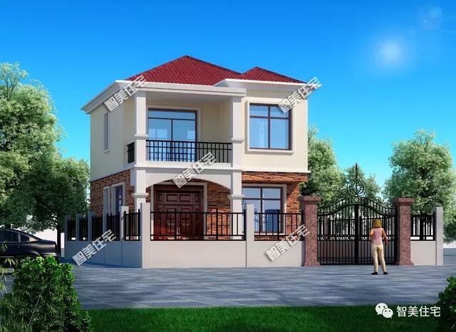 15萬(wàn)主體的二層小面寬新農(nóng)村住宅戶型圖，造價(jià)低還實(shí)用