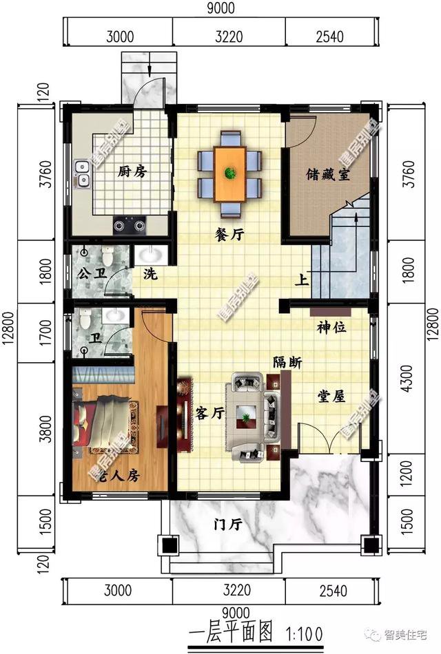 15萬(wàn)主體的二層小面寬新農(nóng)村住宅戶型圖，造價(jià)低還實(shí)用