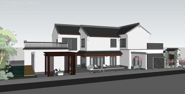 帶中式小院的農(nóng)村住宅戶型圖，住進(jìn)去肯定很愜意