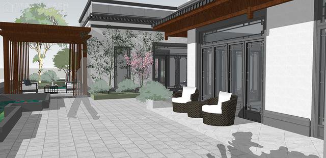 帶中式小院的農(nóng)村住宅戶型圖，住進(jìn)去肯定很愜意