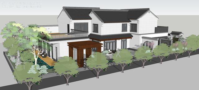 帶中式小院的農(nóng)村住宅戶型圖，住進(jìn)去肯定很愜意