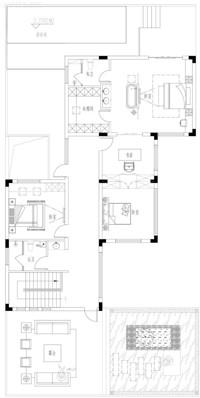 帶中式小院的農(nóng)村住宅戶型圖，住進(jìn)去肯定很愜意