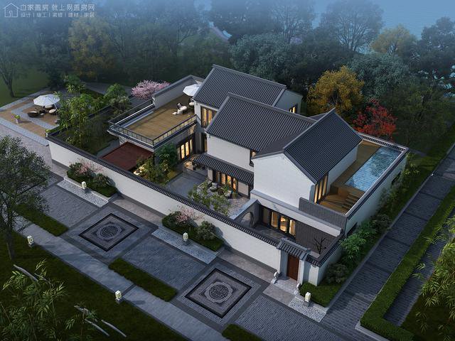 帶中式小院的農(nóng)村住宅戶型圖，住進(jìn)去肯定很愜意