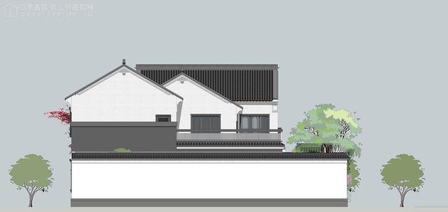 帶中式小院的農(nóng)村住宅戶型圖，住進(jìn)去肯定很愜意