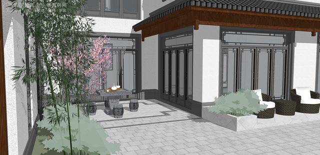 帶中式小院的農(nóng)村住宅戶型圖，住進(jìn)去肯定很愜意