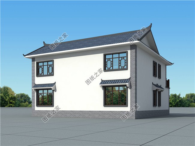 最適合農(nóng)村建的二層仿古別墅建筑設(shè)計(jì)圖