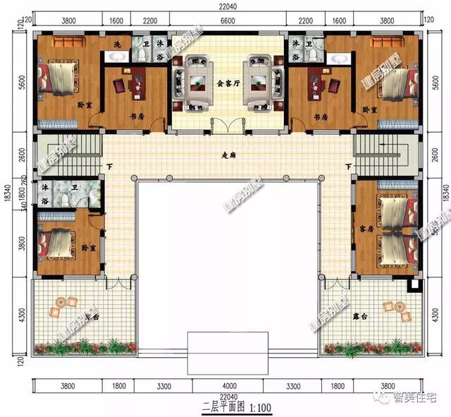 復(fù)古中式合院帶院子的民房戶型圖，中國的精粹