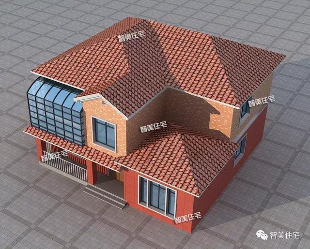 3棟外觀相似的美式別墅設計圖，外觀相似，戶型各不同