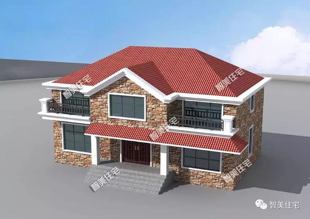 3棟外觀相似的美式別墅設計圖，外觀相似，戶型各不同