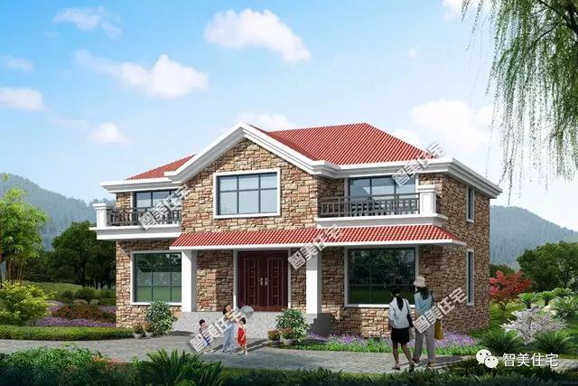 3棟外觀相似的美式別墅設計圖，外觀相似，戶型各不同