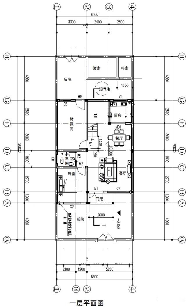 5個造價低的農(nóng)村住宅戶型圖，占地百平左右