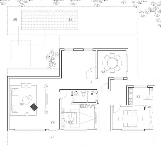 4套帶小院子的農(nóng)村住宅戶型圖，2款傳統(tǒng)，2款時尚