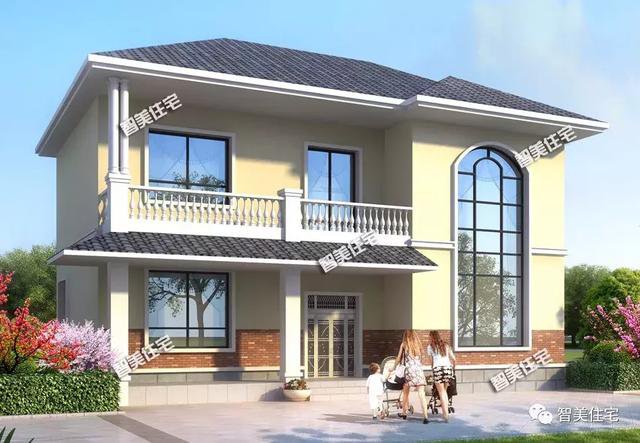 面寬13米的兩層小別墅戶型方案圖，主體20多萬