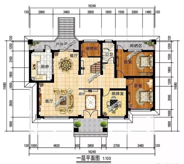 占地123平新中式農(nóng)村房子設(shè)計方案圖，住在里面睡覺到能笑醒